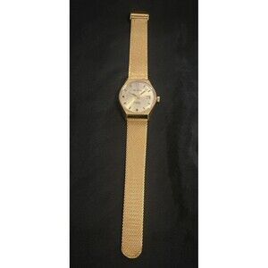 VNTG Helbros Invincible Men's Mechanical Watch Manual Wind w/Day-Date Mash Band